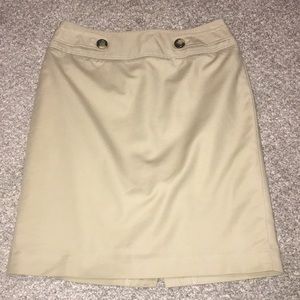 Ann Taylor Loft Khaki Pencil Skirt